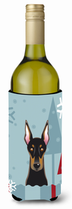 Winter Holiday Dog Design Wine Bottle Hugger - 638508124548