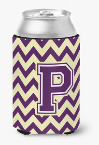 Monogram Letter Chevron Can or Bottle Hugger - 638508276698