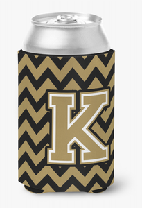 Monogram Letter Chevron Can or Bottle Hugger - 638508274861