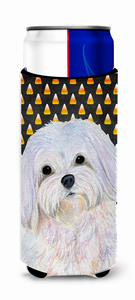Candy Corn Halloween Design with Dog Ultra Hugger for slim cans - 615872744169