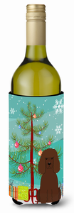 Merry Christmas Tree with Dog Wine Bottle Hugger - 638508539878