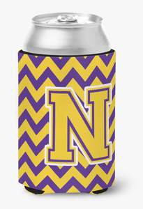 Monogram Letter Chevron Can or Bottle Hugger - 638508272645
