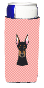 Checkerboard Design with Dog Ultra Hugger for slim cans - 615872916948