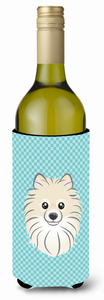 Checkerboard Design with Dog Wine Bottle Hugger - 615872917181