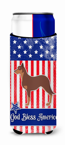 USA Patriotic Dog Ultra Hugger for slim cans - 638508495174