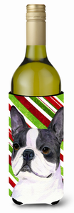 Candy Cane Christmas Design with Dog Wine Bottle Hugger - 615872718450