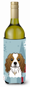 Winter Holiday Dog Design Wine Bottle Hugger - 638508124333