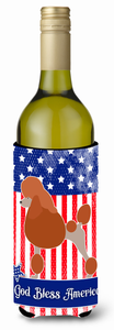 American Flag and Dog Wine Bottle Hugger - 638508986801