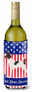 American Flag and Dog Wine Bottle Hugger - 638508986757