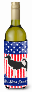 American Flag and Dog Wine Bottle Hugger - 638508987075