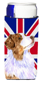 Dog with English Union Jack British Flag Ultra Hugger for slim cans - 615872826704