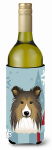 Winter Holiday Dog Design Wine Bottle Hugger - 638508124517