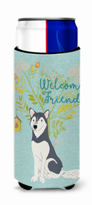 Welcome Friends with Dog Ultra Hugger for slim cans - 652259201600