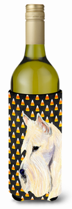 Candy Corn Halloween Design with Dog Wine Bottle Hugger - 615872708062