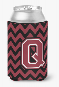 Monogram Letter Chevron Can or Bottle Hugger - 638508275424