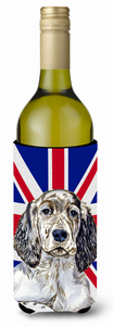 Dog with English Union Jack British Flag Wine Bottle Hugger - 615872827176