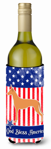 American Flag and Dog Wine Bottle Hugger - 638508496768
