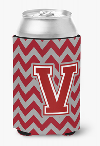 Monogram Letter Chevron Can or Bottle Hugger - 638508274724