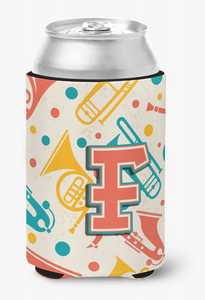 Monogram Letter Retro Musical Instruments Can or Bottle Hugger - 615872967735