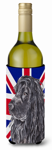 English Union Jack British Flag Design with Dog Wine Bottle Hugger - 615872823048