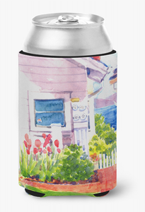 Beach View between the Houses Can or Bottle Hugger - 617375993464