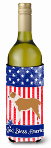 American Flag and Dog Wine Bottle Hugger - 638508497161