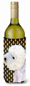 Candy Corn Halloween Design with Dog Wine Bottle Hugger - 615872699711