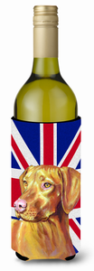 Dog with English Union Jack British Flag Wine Bottle Hugger - 615872827206