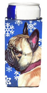 Winter Snowflakes Holiday Design with Dog Ultra Hugger for slim cans - 638508067692