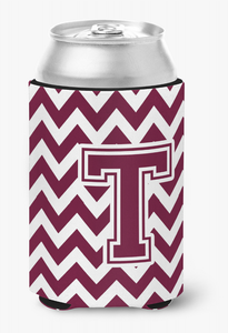Monogram Letter Chevron Can or Bottle Hugger - 638508275202