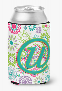 Monogram Letter Flowers Can or Bottle Hugger - 615872970476