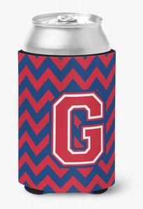 Monogram Letter Chevron Can or Bottle Hugger - 638508275820