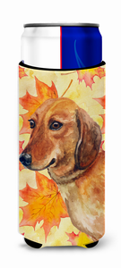 Dog with Fall Design Ultra Hugger for slim cans - 652259173037