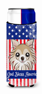 American Flag and Dog Ultra Hugger for slim cans - 638508204080