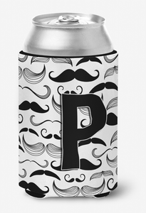 Monogram Letter Moustache Can or Bottle Hugger - 615872969906