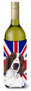 English Union Jack British Flag Design with Dog Wine Bottle Hugger - 615872822744