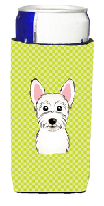 Checkerboard Design with Dog Ultra Hugger for slim cans - 615872916139