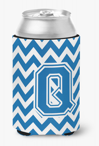 Monogram Letter Chevron Can or Bottle Hugger - 638508276186