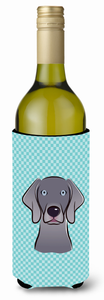 Checkerboard Design with Dog Wine Bottle Hugger - 615872917426