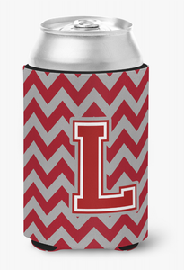 Monogram Letter Chevron Can or Bottle Hugger - 638508274625