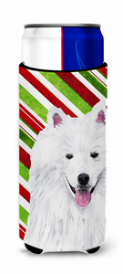 Candy Cane Christmas Design with Dog Ultra Hugger for slim cans - 615872739158