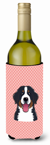 Checkerboard Design with Dog Wine Bottle Hugger - 615872918720