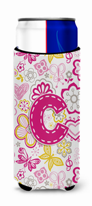Letter Flowers and Butterflies Ultra Hugger for slim cans - 638508021939