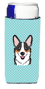 Checkerboard Design with Dog Ultra Hugger for slim cans - 615872915804