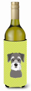Checkerboard Design with Dog Wine Bottle Hugger - 615872917792