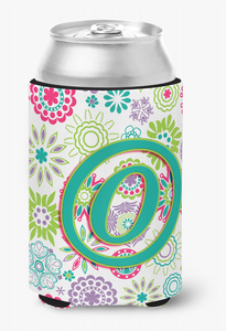 Monogram Letter Flowers Can or Bottle Hugger - 615872970414