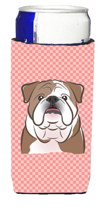 Checkerboard Design with Dog Ultra Hugger for slim cans - 615872916689