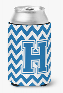Monogram Letter Chevron Can or Bottle Hugger - 638508276094