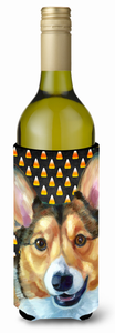Candy Corn Halloween Design with Dog Wine Bottle Hugger - 638508068613