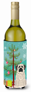 Merry Christmas Tree with Dog Wine Bottle Hugger - 638508539403